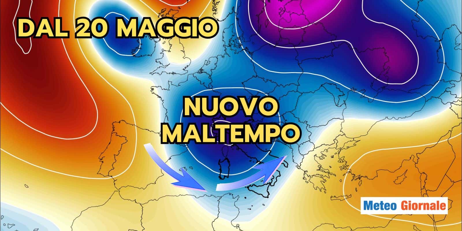 Meteo: STOP alla breve tregua, temporali intensi dal 20 Maggio, ecco dove