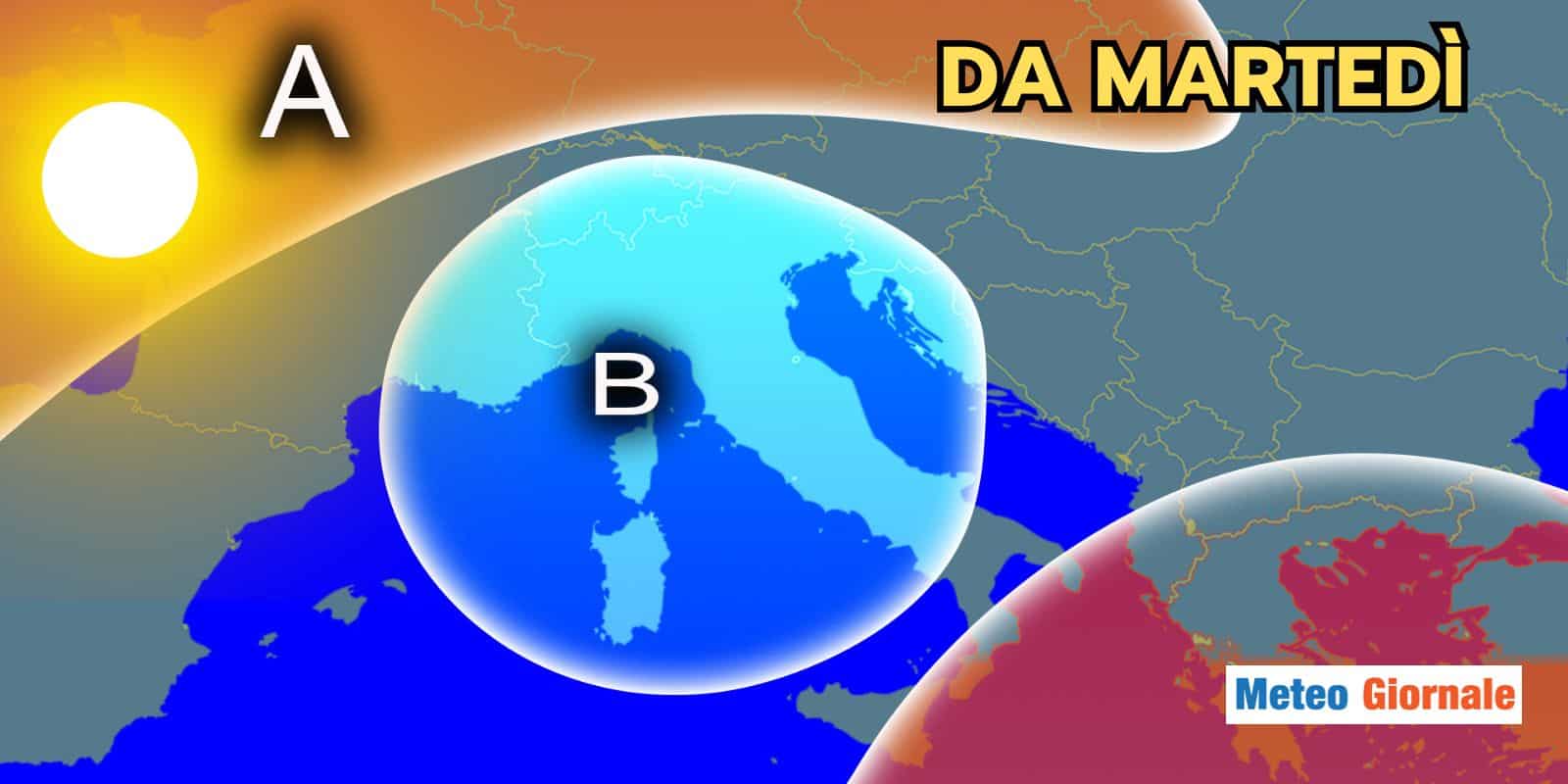 Meteo: da Martedì torna il maltempo, INTENSI TEMPORALI in vista