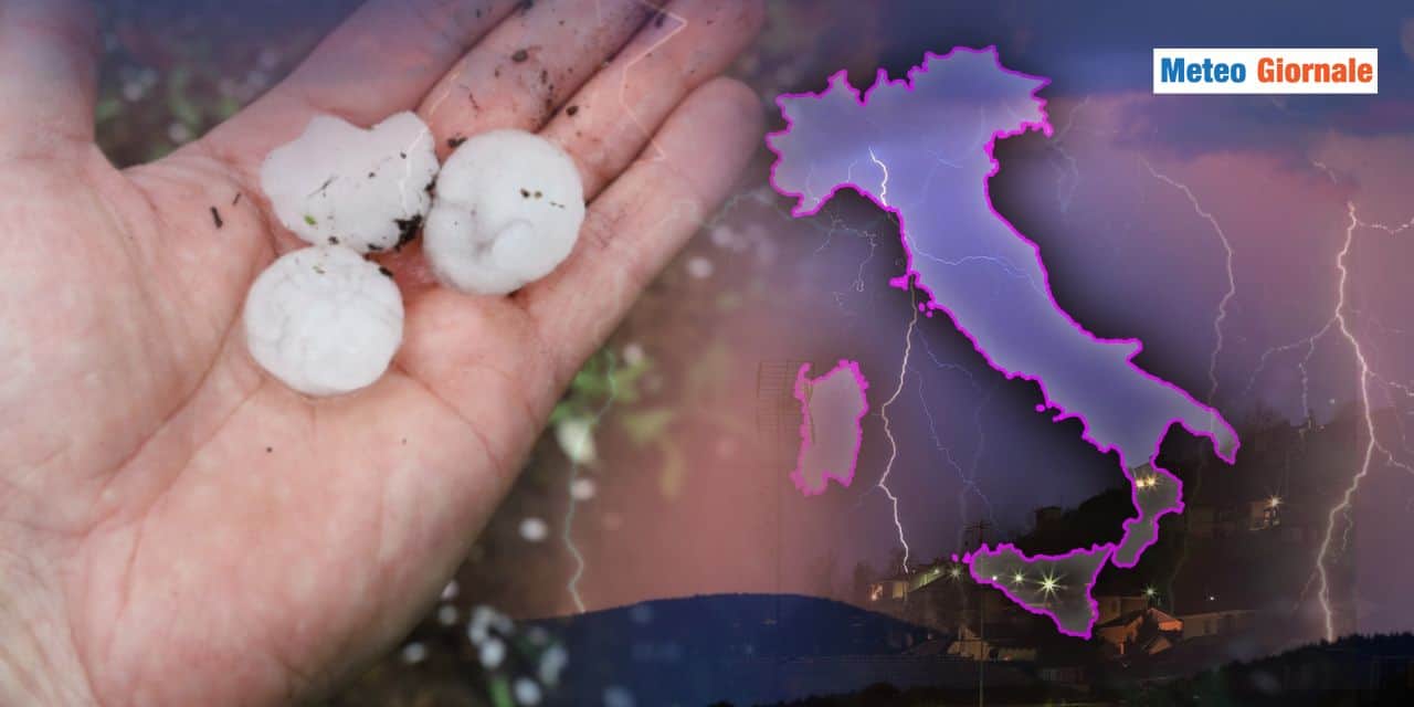 Meteo: severi temporali tra Lunedì 26 e Martedì 27