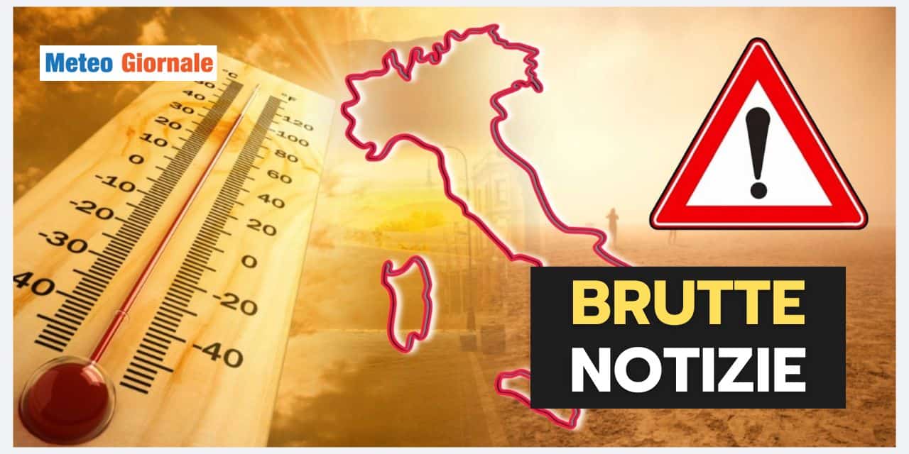 Caldo feroce in anticipo: pessimo mix meteo