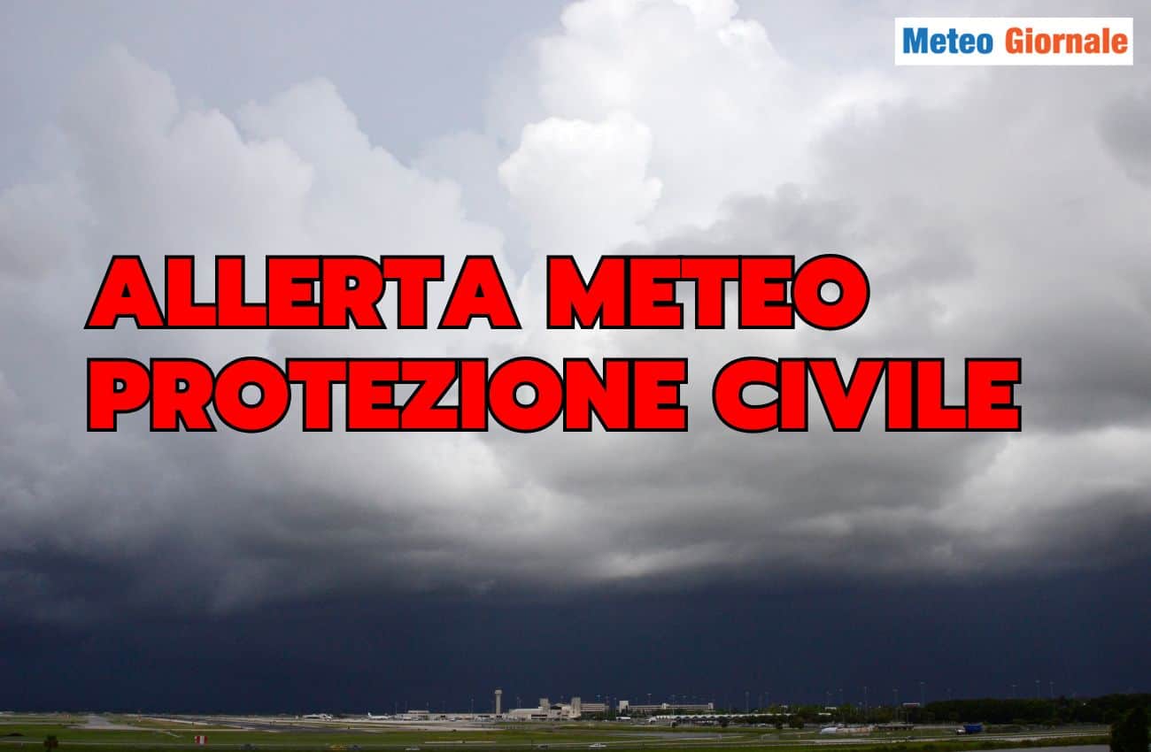 Allerta Meteo Protezione Civile per sabato 21