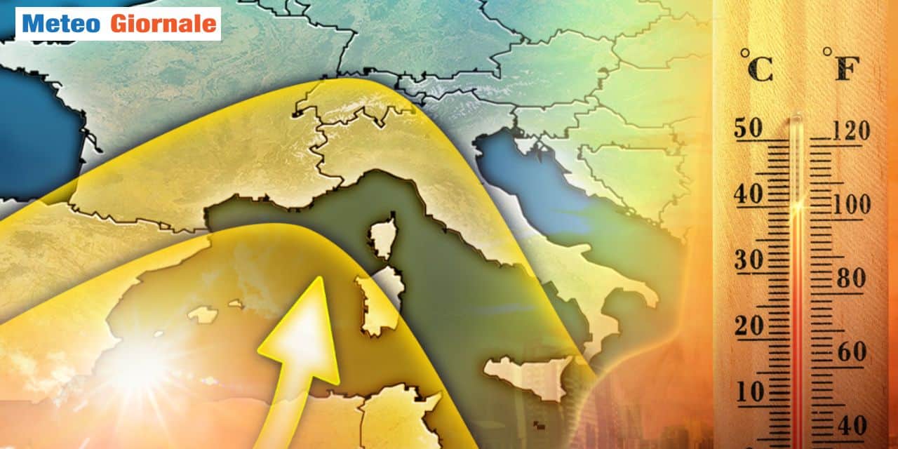 Masse d'aria caldissime in direzione dell'Italia
