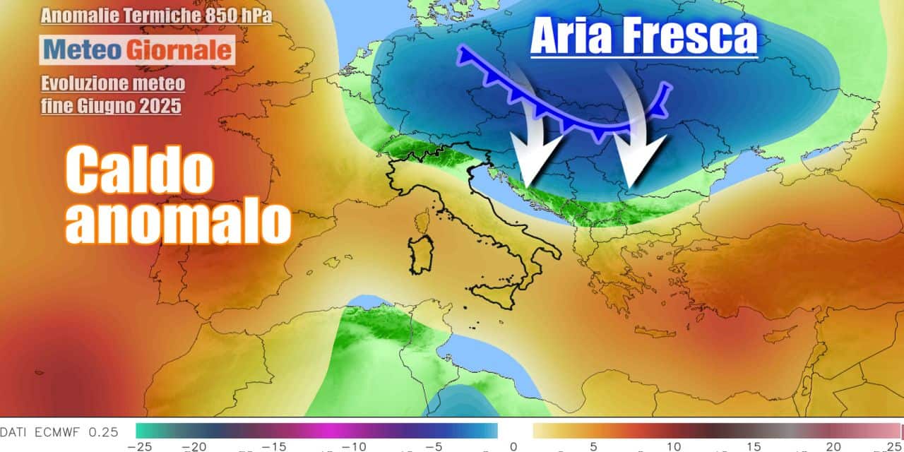 Forse il caldo potrebbe finire in coincidenza degli ultimi giorni di Giugno