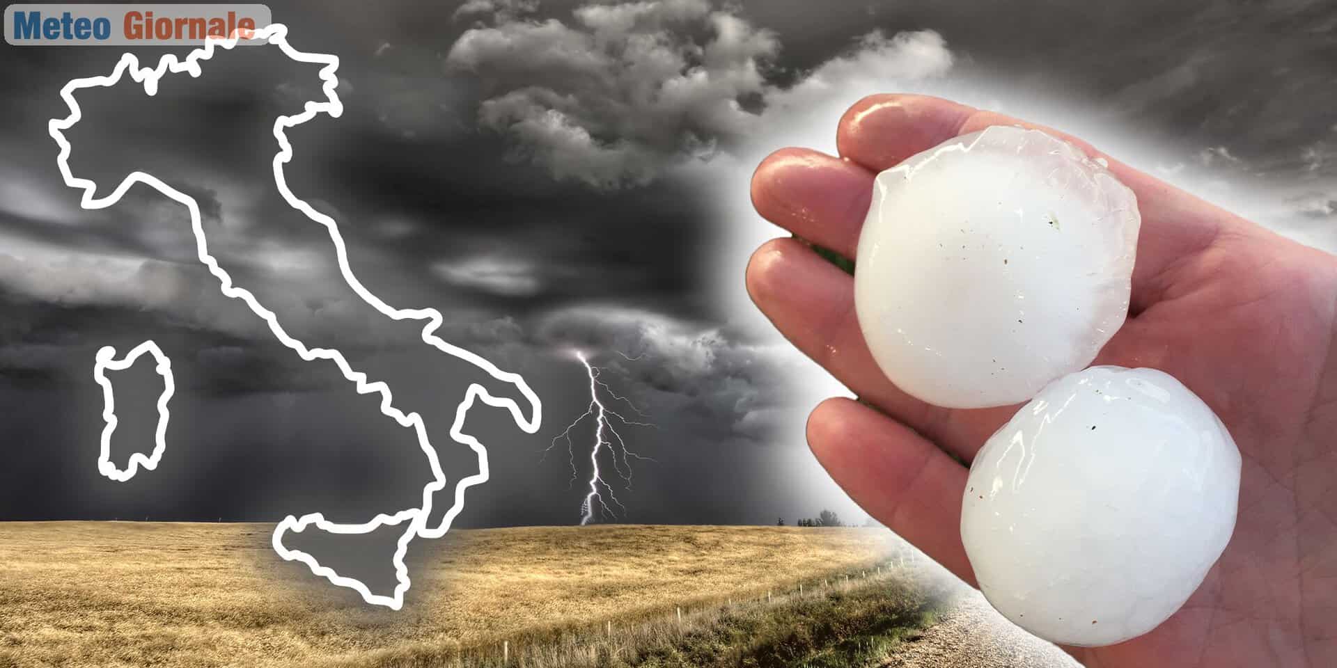 16-19 Giugno, meteo raffica di temporali anche con grandine in 7-8 Regioni