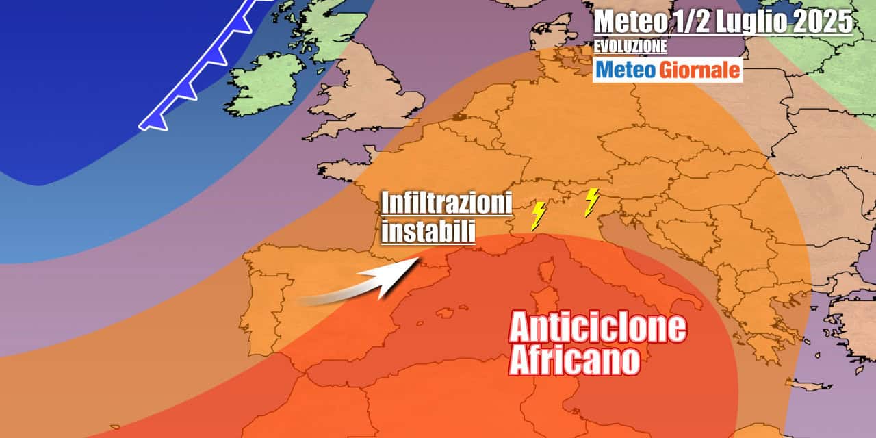 Meteo sino 6 Luglio: arrivano i temporali, ma caldo duro a morire
