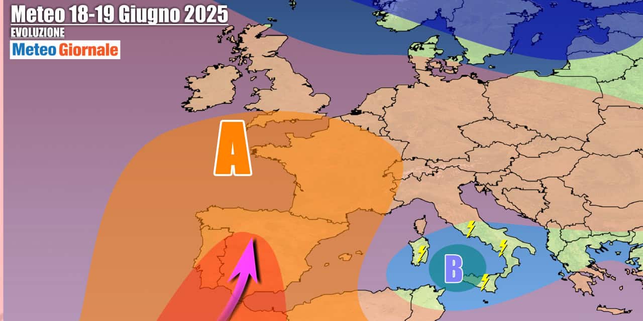 Meteo 7 Giorni: carico di temporali in rotta sull’Italia, stop canicola