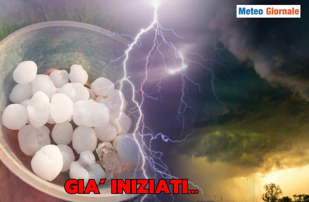 Meteo, prima fase di temporali, nubifragi e grandine in atto. Che succederà