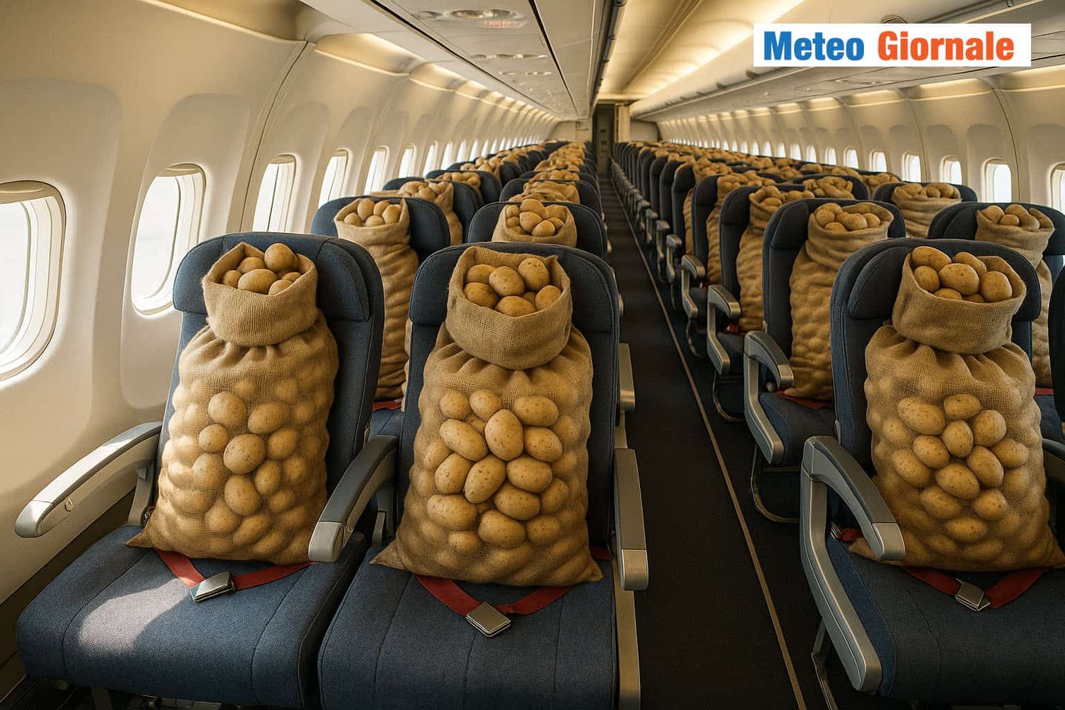 Sacchi di patate al posto dei passeggeri sperimentare la Wi-Fi dell’aereo