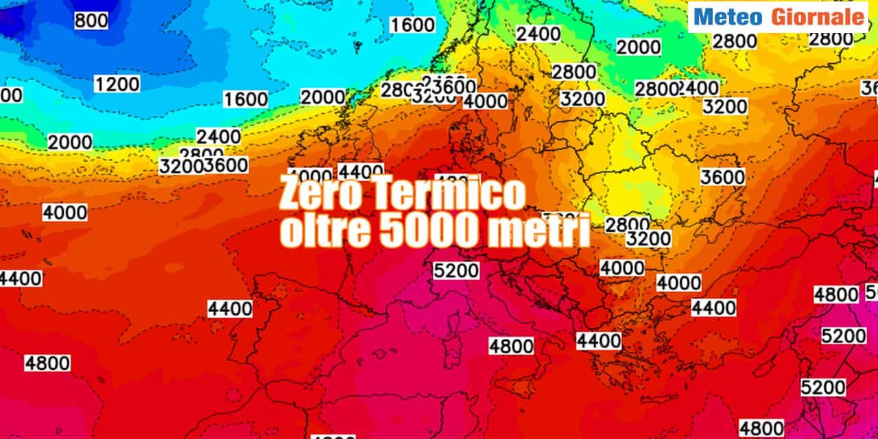 Meteo: impennata Zero Termico da record e i ghiacciai vanno KO