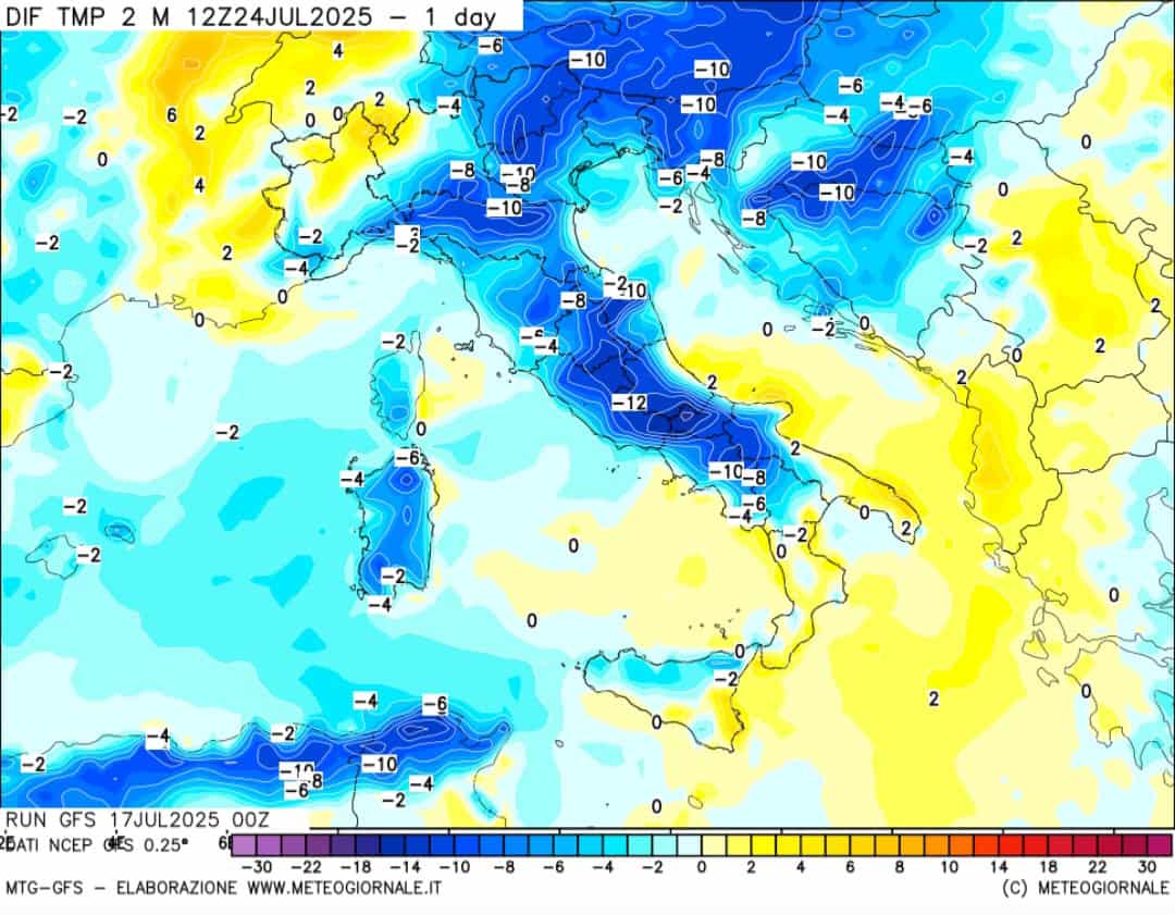 Irruzione polare temperature 24 luglio