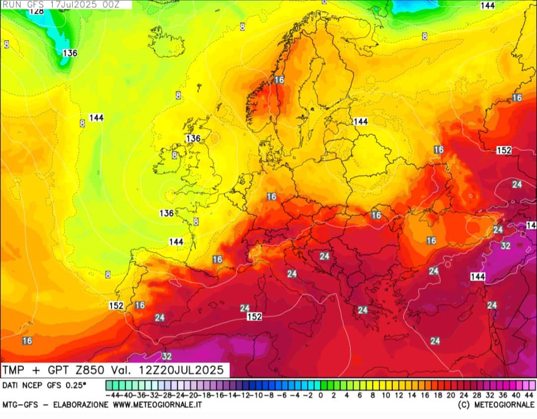 Ondata di caldo Italia 20 luglio