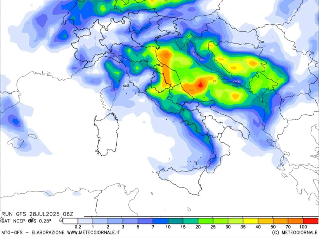 Precipitazioni inizio agosto 