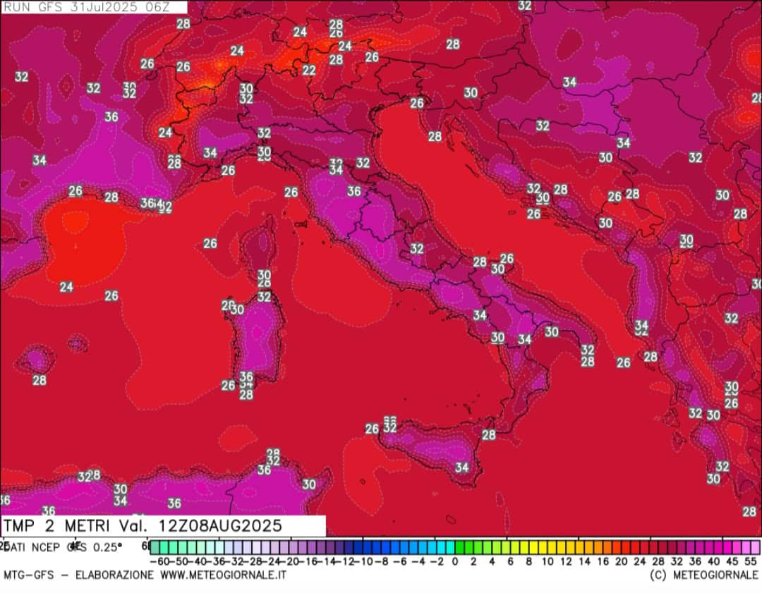 Temperature in aumento 8 agosto