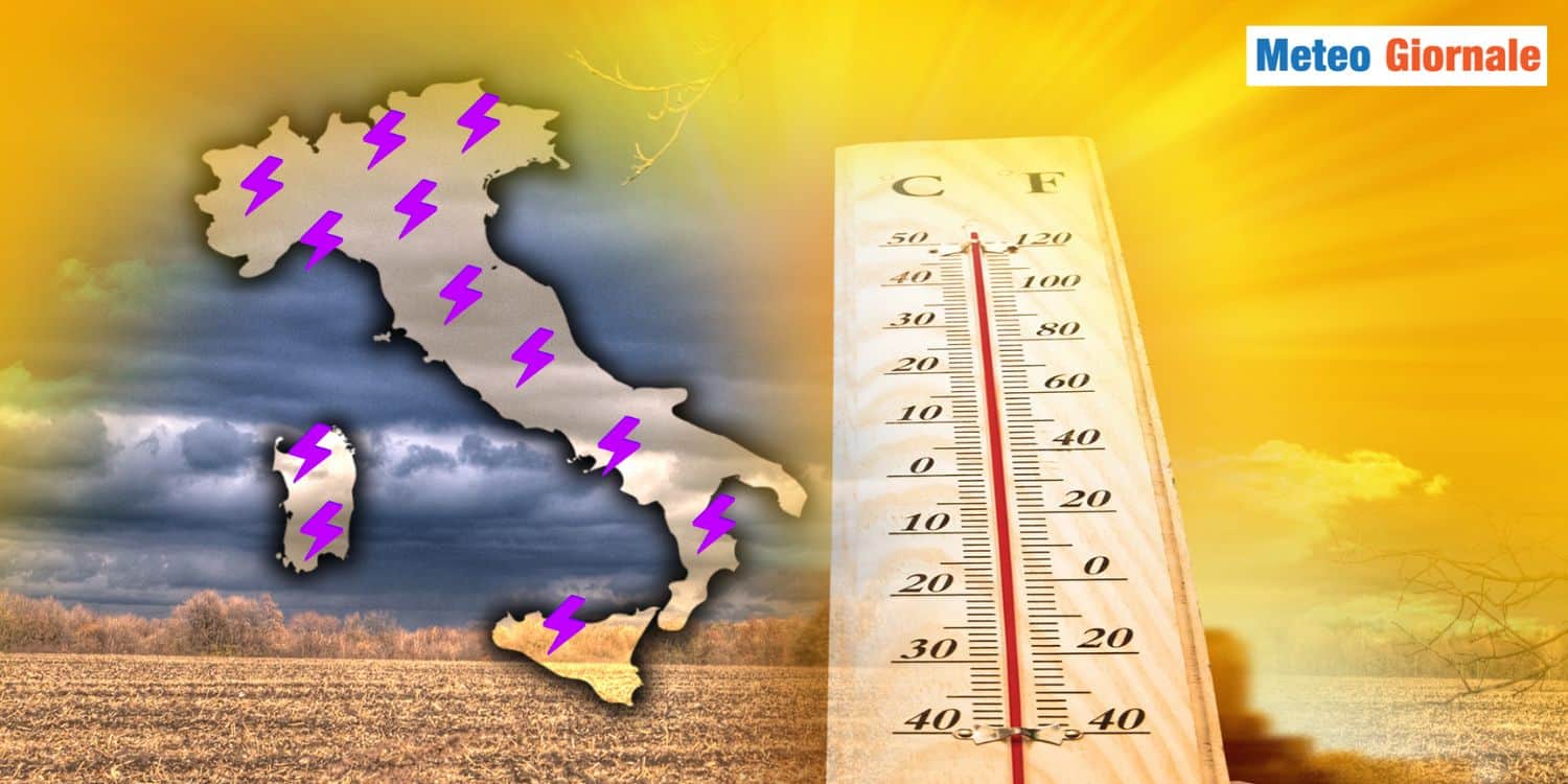 Meteo sconvolto: boom di temporali poi scatta l’afa africana