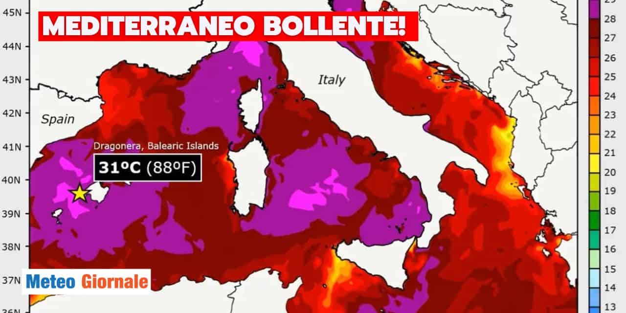mediterraneo bollente meteo 0207