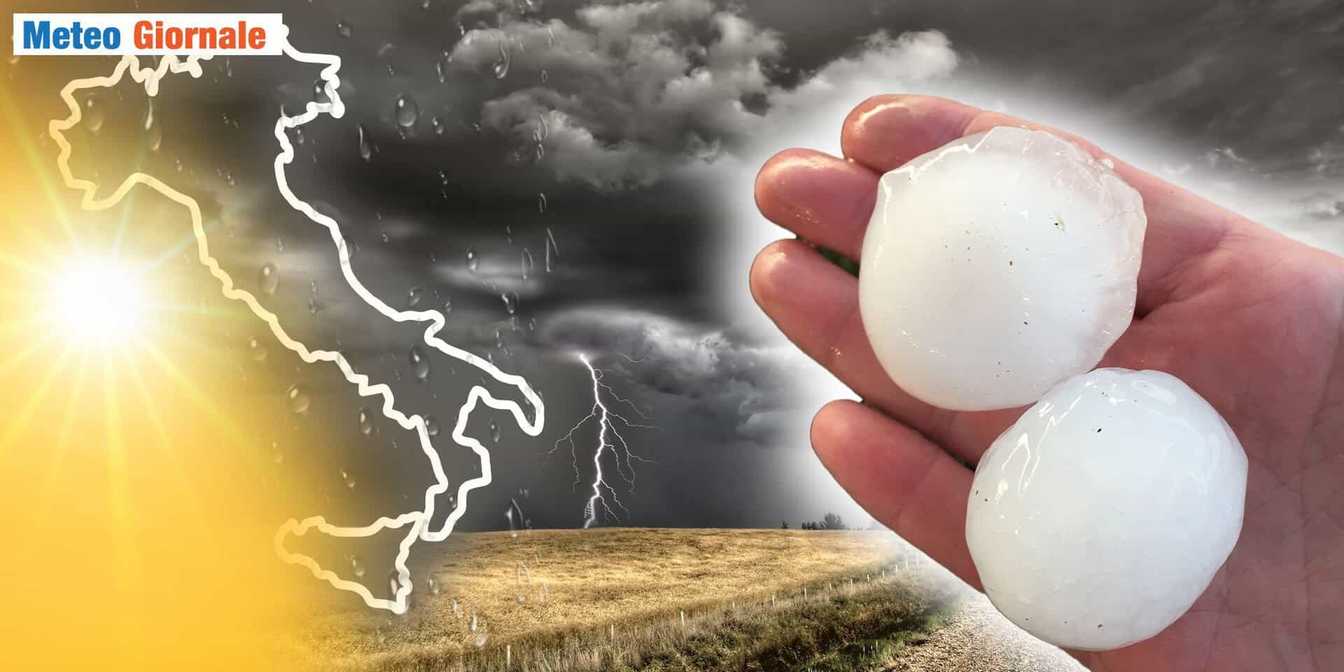 Meteo, Supercelle e GRANDINE confermate su 5 Regioni entro domenica