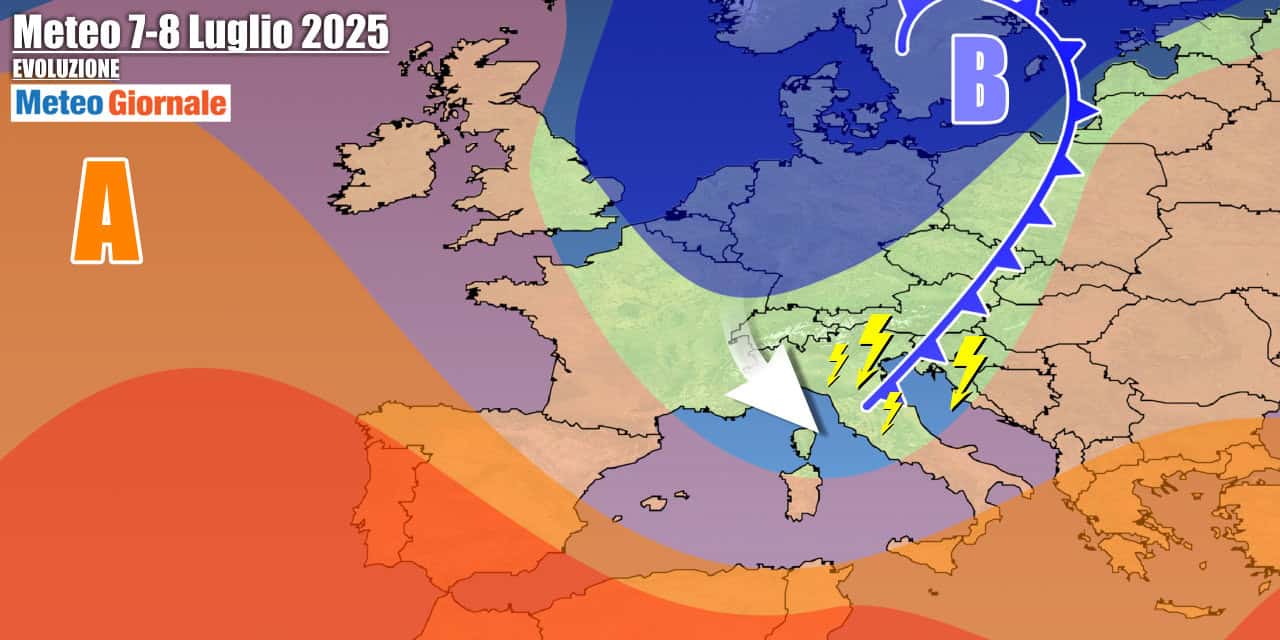 Fine del caldo africano ma al prezzo di temporali anche forti