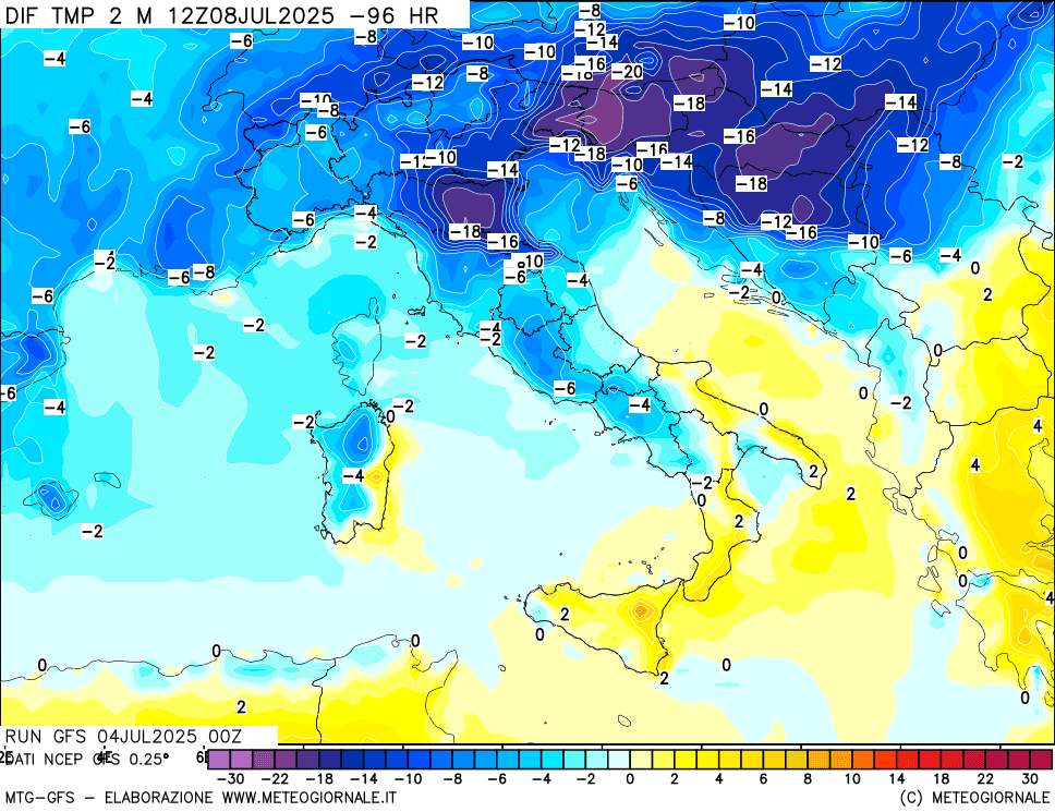 10-15 gradi in meno entro Domenica. Regioni più esposte al meteo fresco