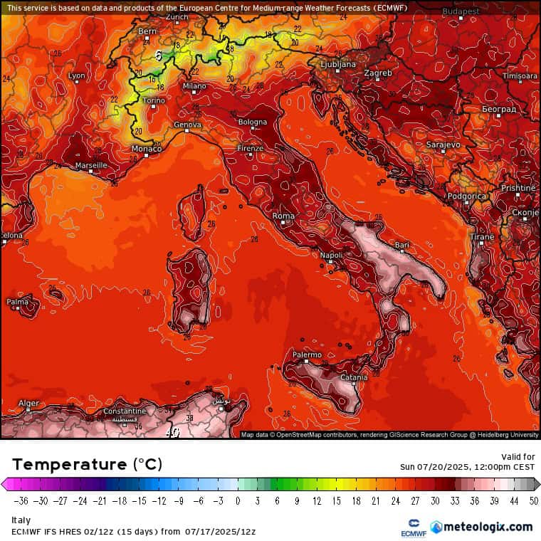 temperature domenica 200725