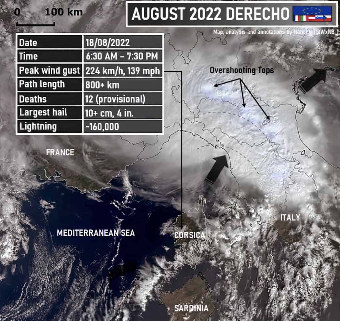 Tempesta estrema in Corsica: il Derecho del 2022. Ci riguarda