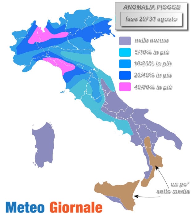 anomalie piogge 20 31 agosto