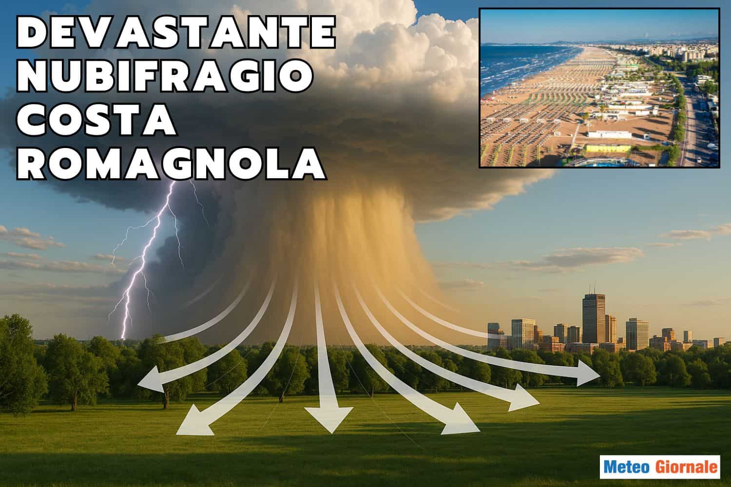 Costa romagnala spazzata da una supercella. Ingenti danni. Nubifragio e grandine