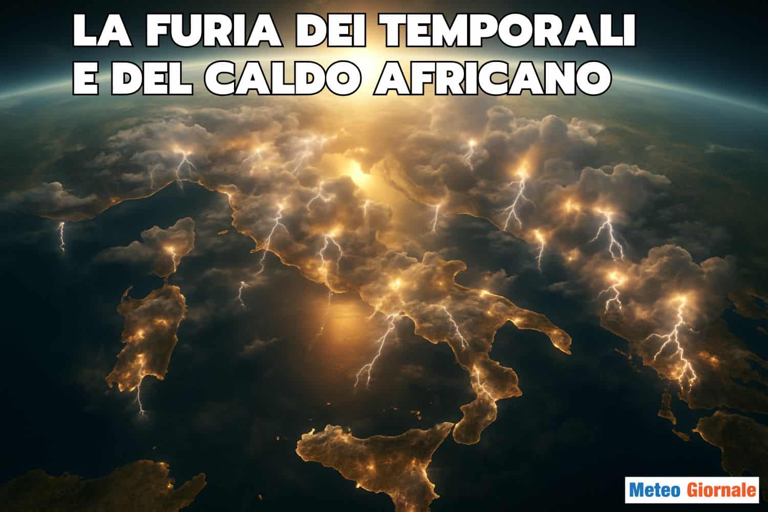 Meteo prossimi giorni, una vera furia di Maltempo e aria d’Africa