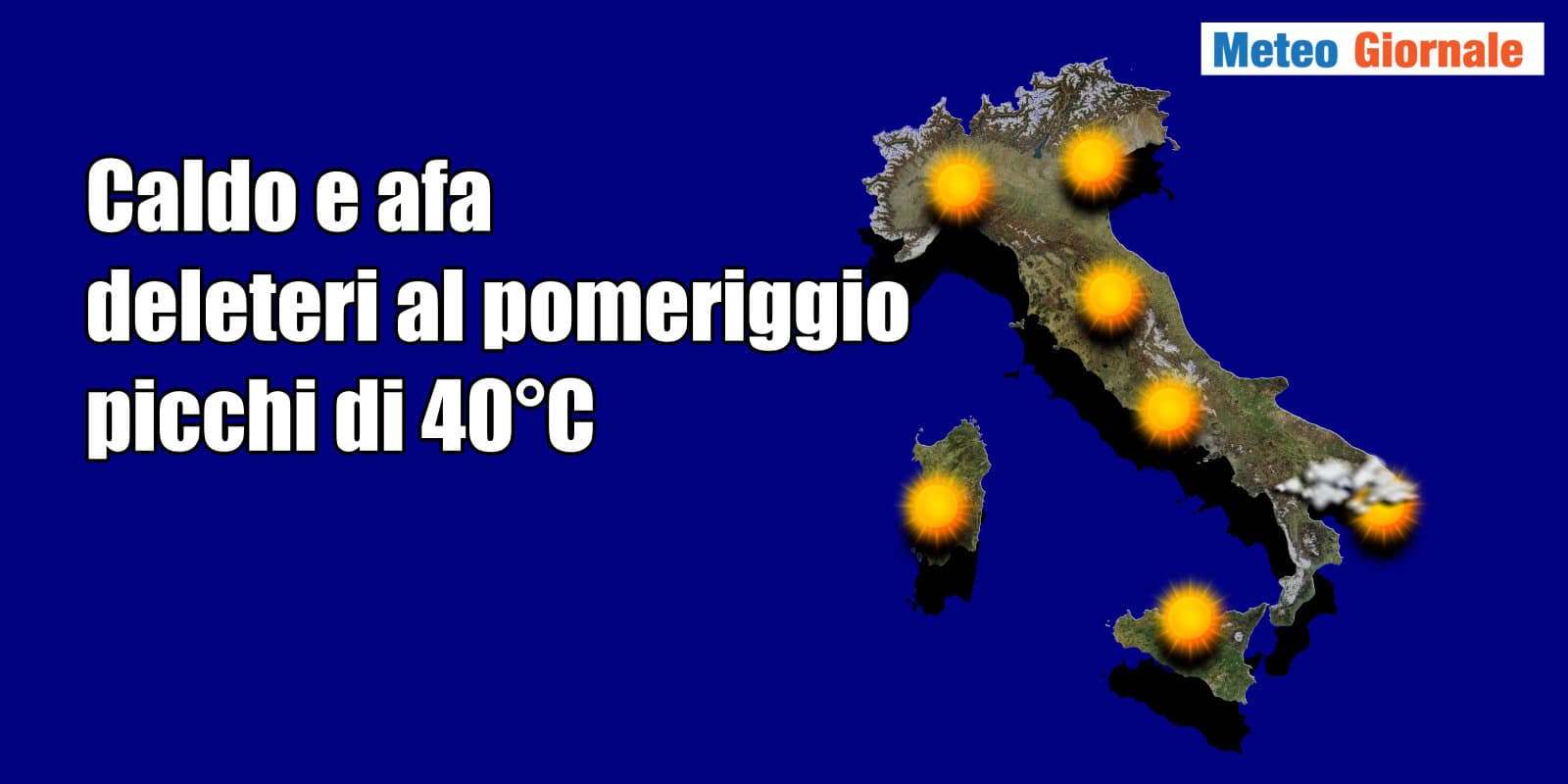 Meteo domenica 10 agosto, Italia sotto una cappa di calore con temperature in aumento