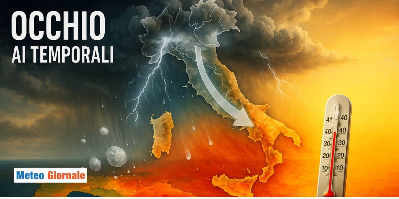 temporali oltre al caldo meteo 0908