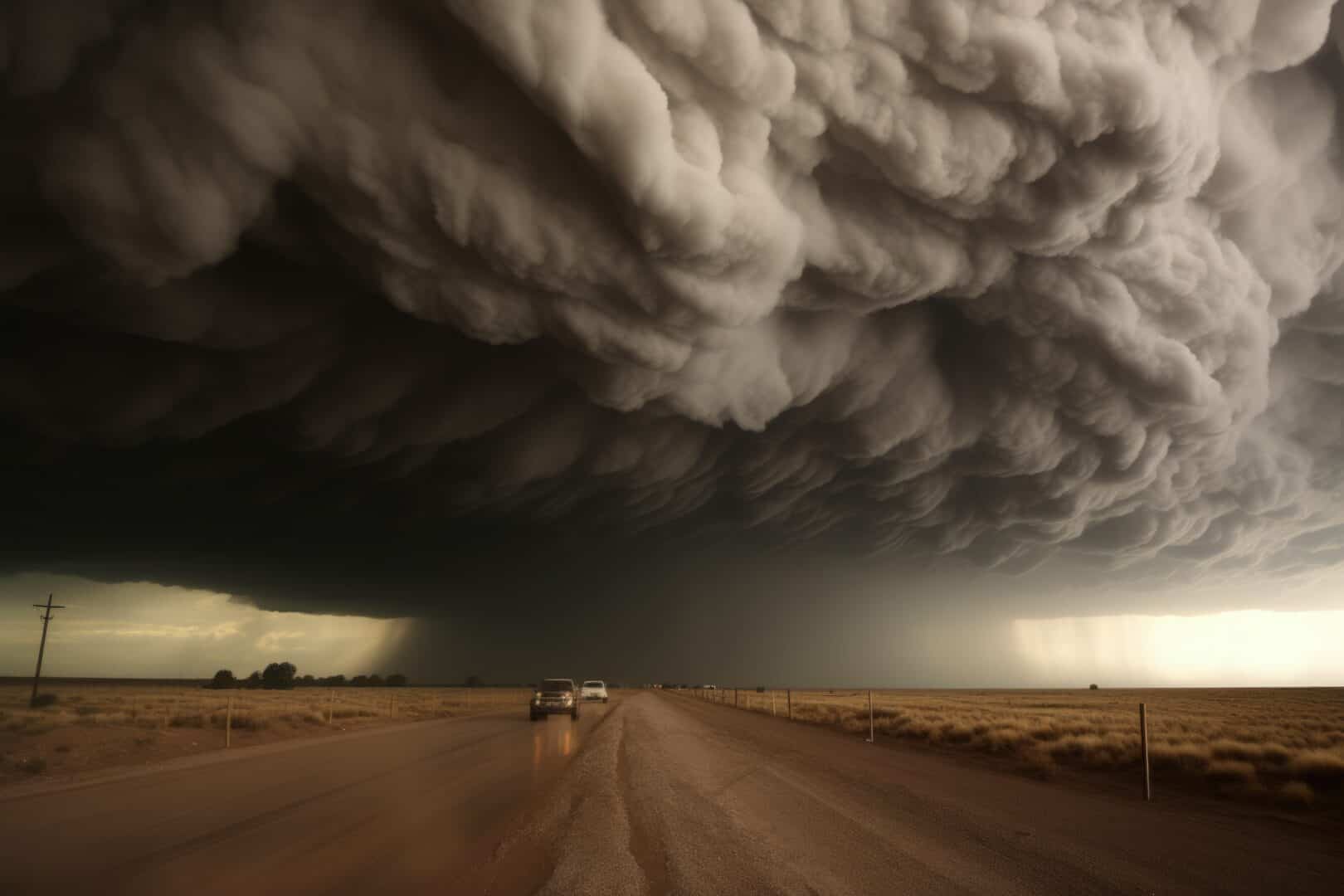 vista di nubi oscure e tempestose apocalittiche