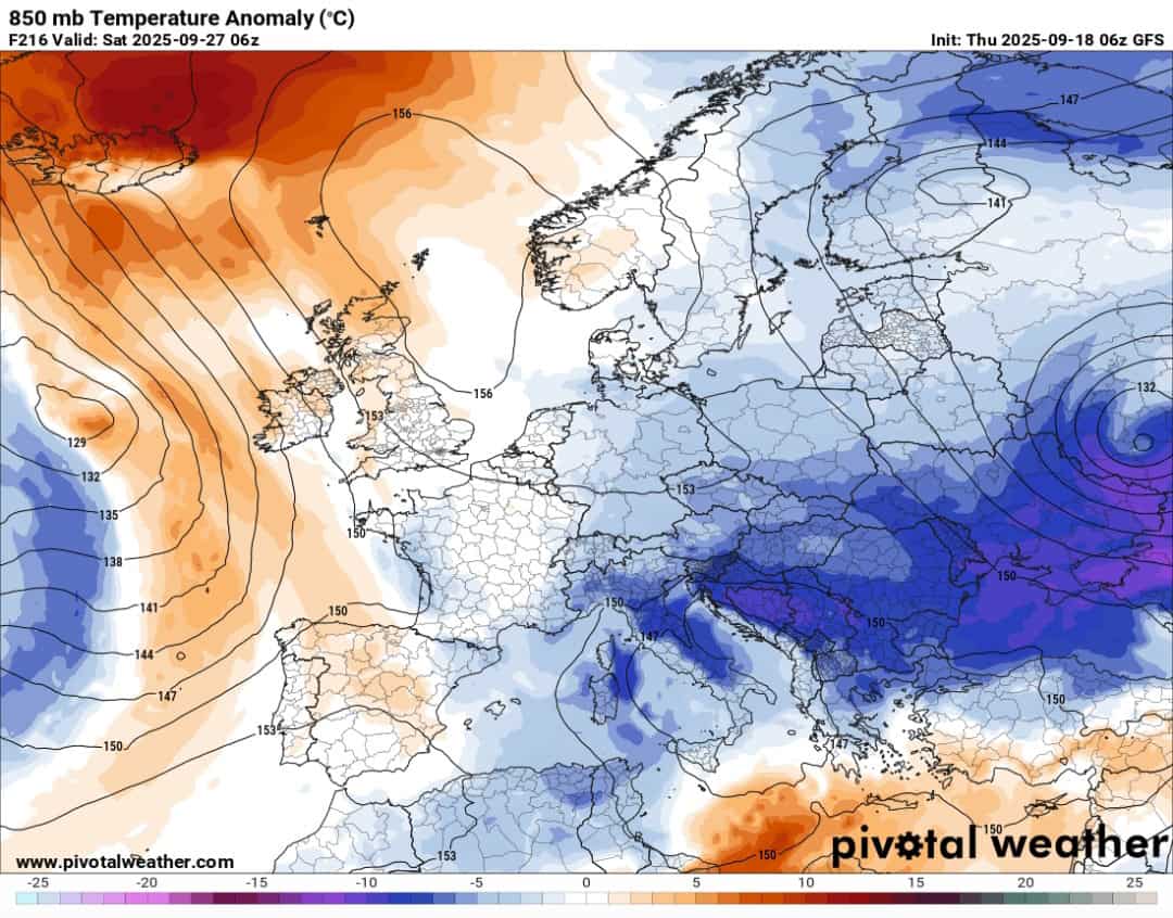 Calo temperature fine settembre 