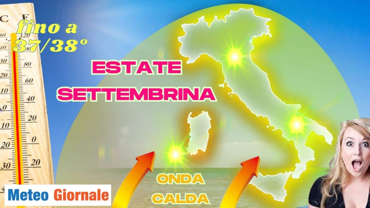 Settembre: prossimi giorni con caldo sopra norma, fino a 37/38°. Mappa