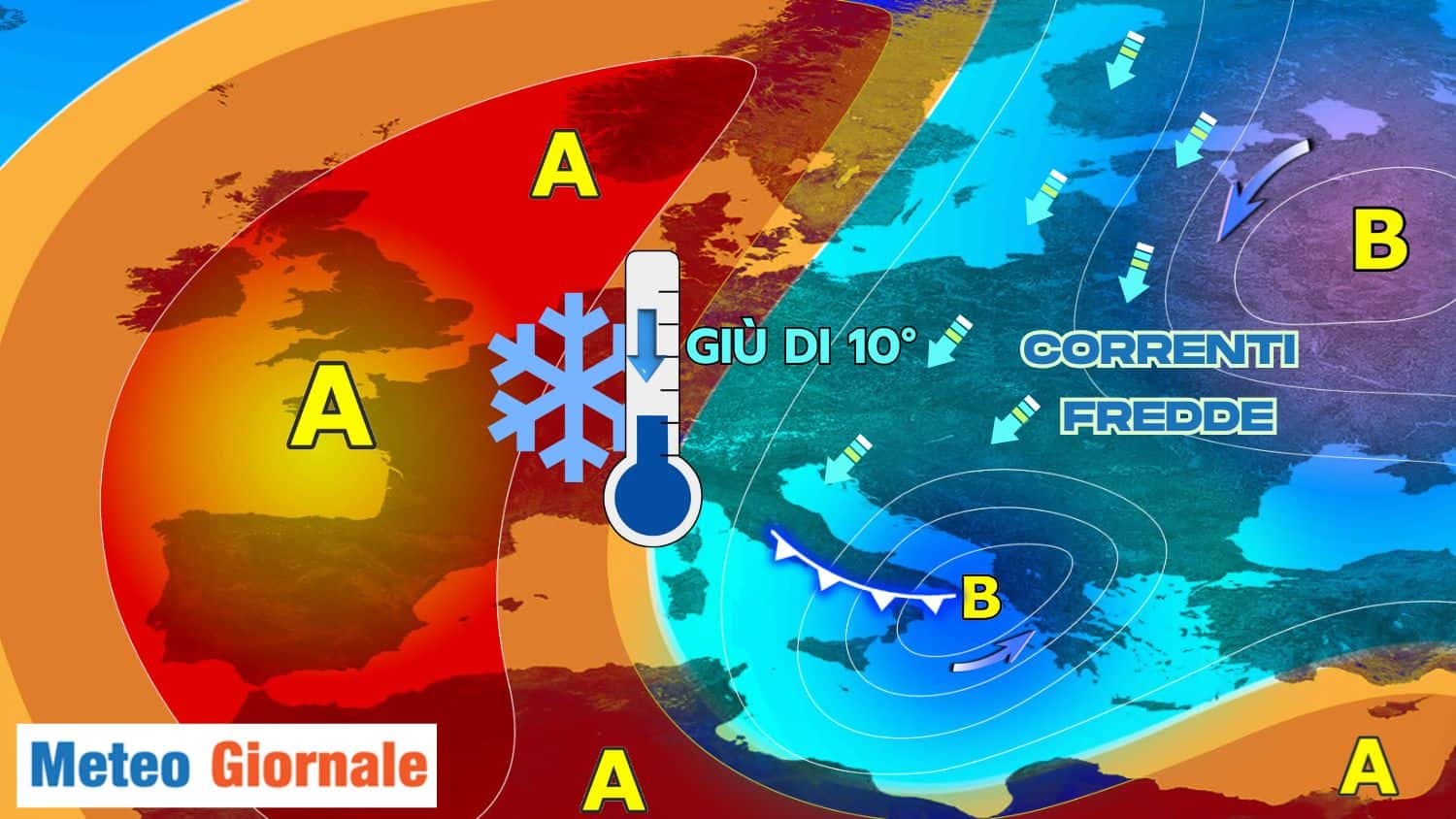 Prossima settimana: crollo termico di 10°!  Ecco dove di più con mappa