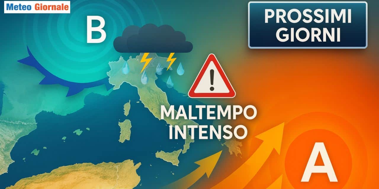Piogge e temporali intensi a partire dal Nord