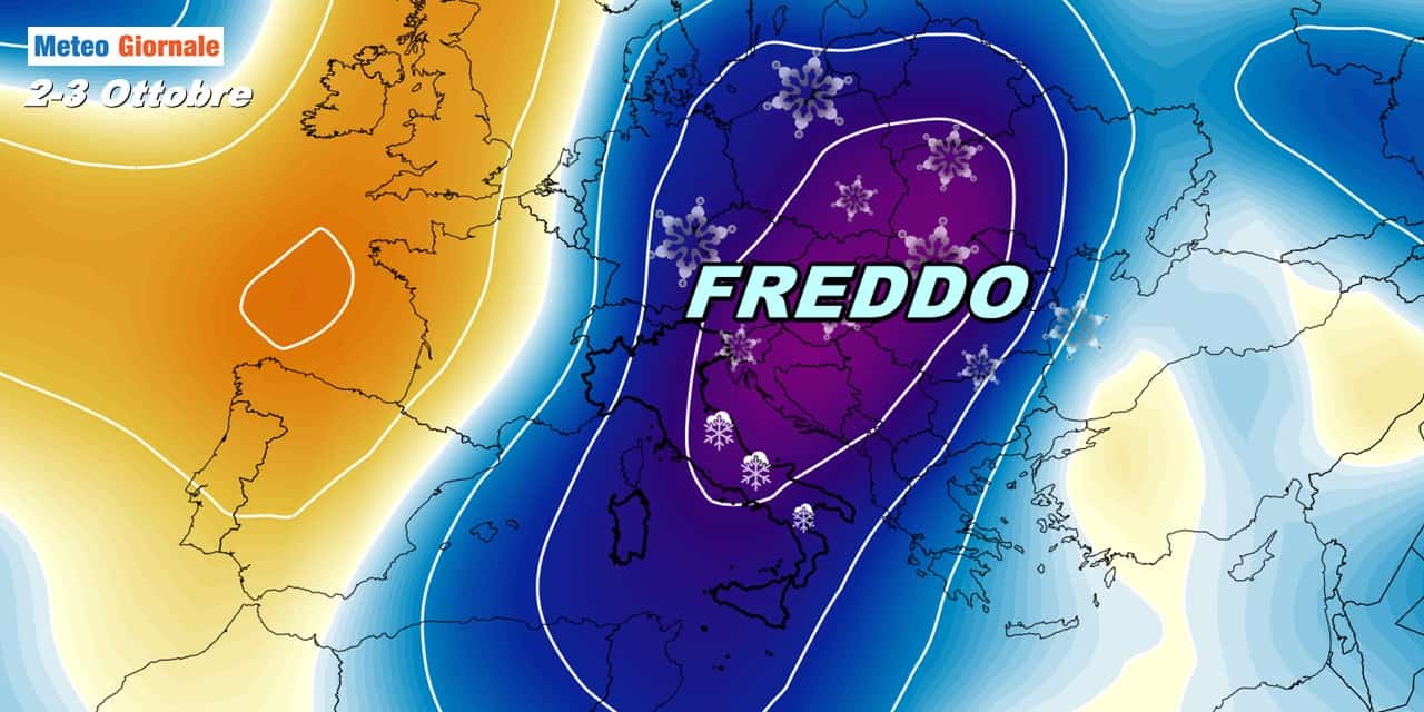 Previsioni meteo: irruzione fredda i primi di Ottobre, arriva anche la NEVE