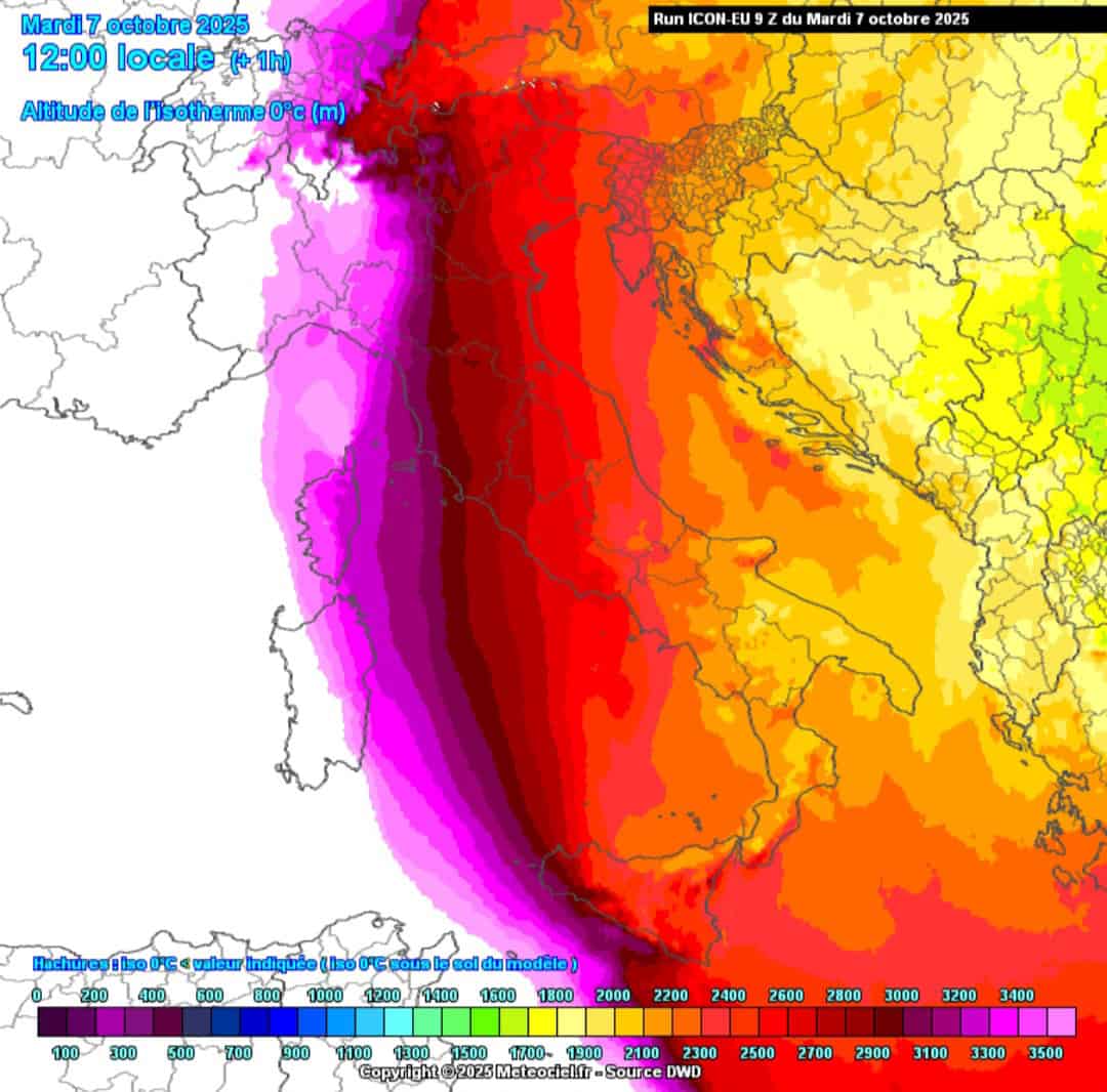 Freddo e caldo Italia ottobre 