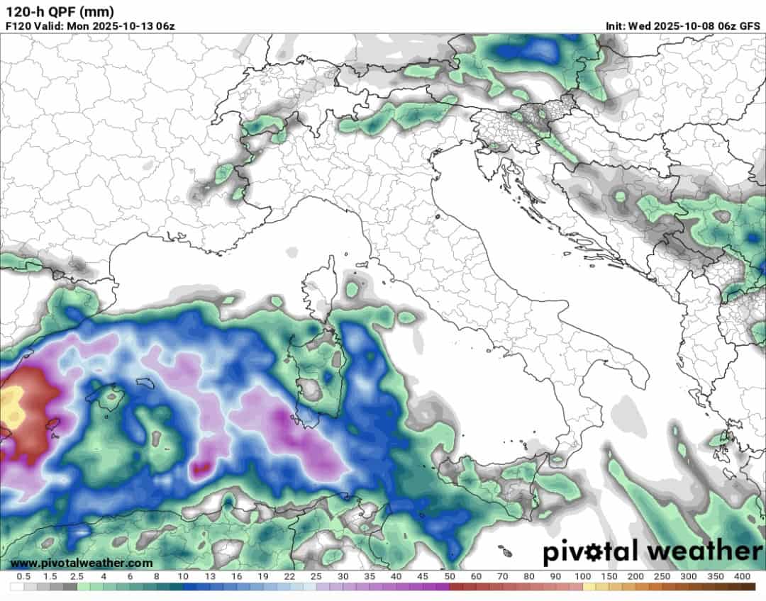 Piogge fino al 13 ottobre 