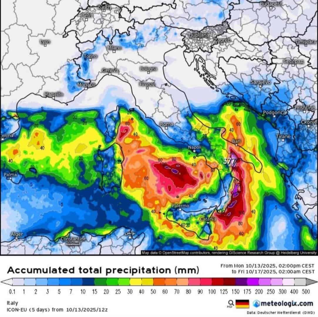 Vortice ciclonico Sud Italia 
