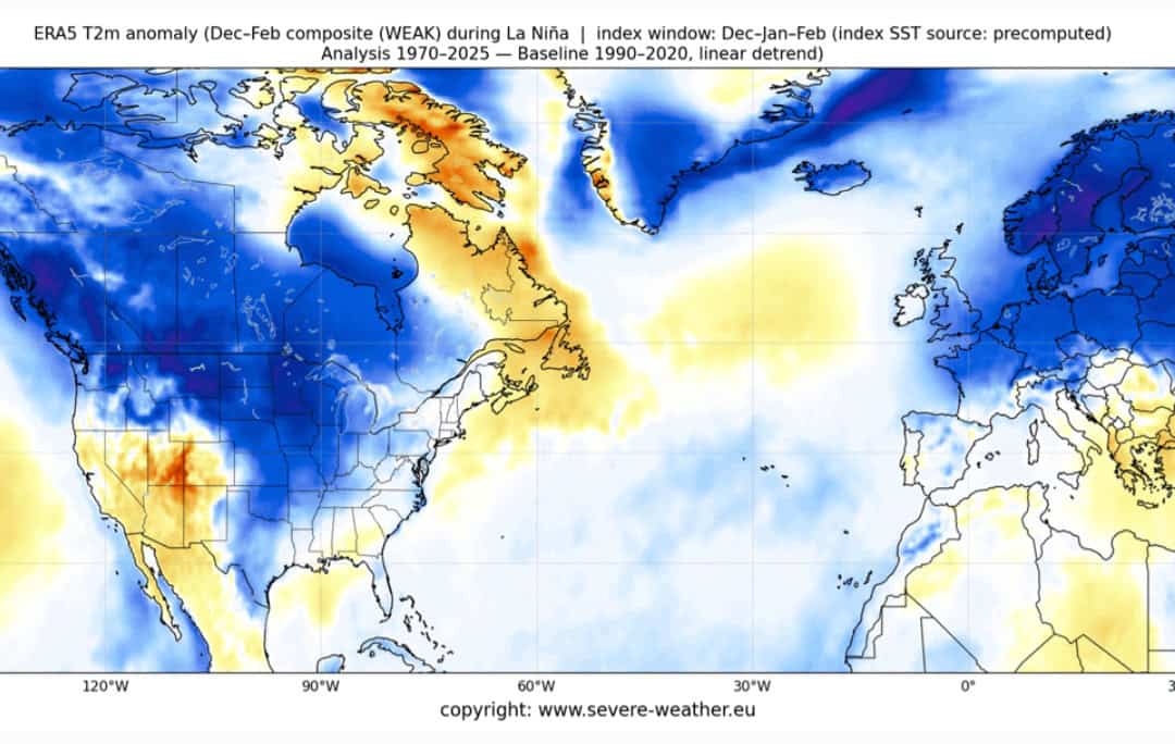 Anomalie temperature inverno 2025 2026