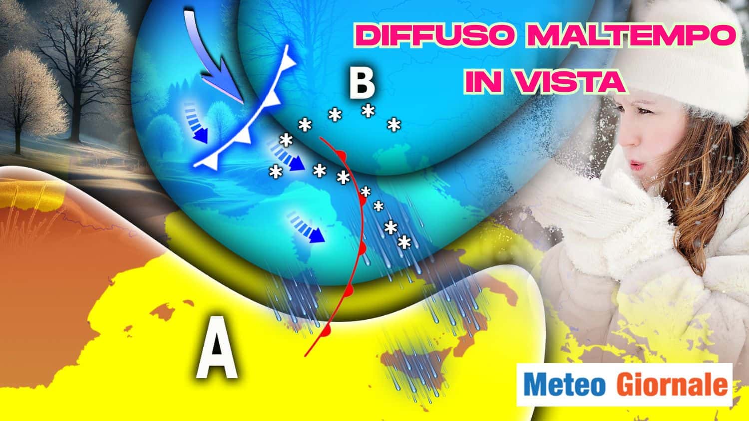 Tutta la pioggia e la neve della prossima settimana. Mappa con le aree più colpite