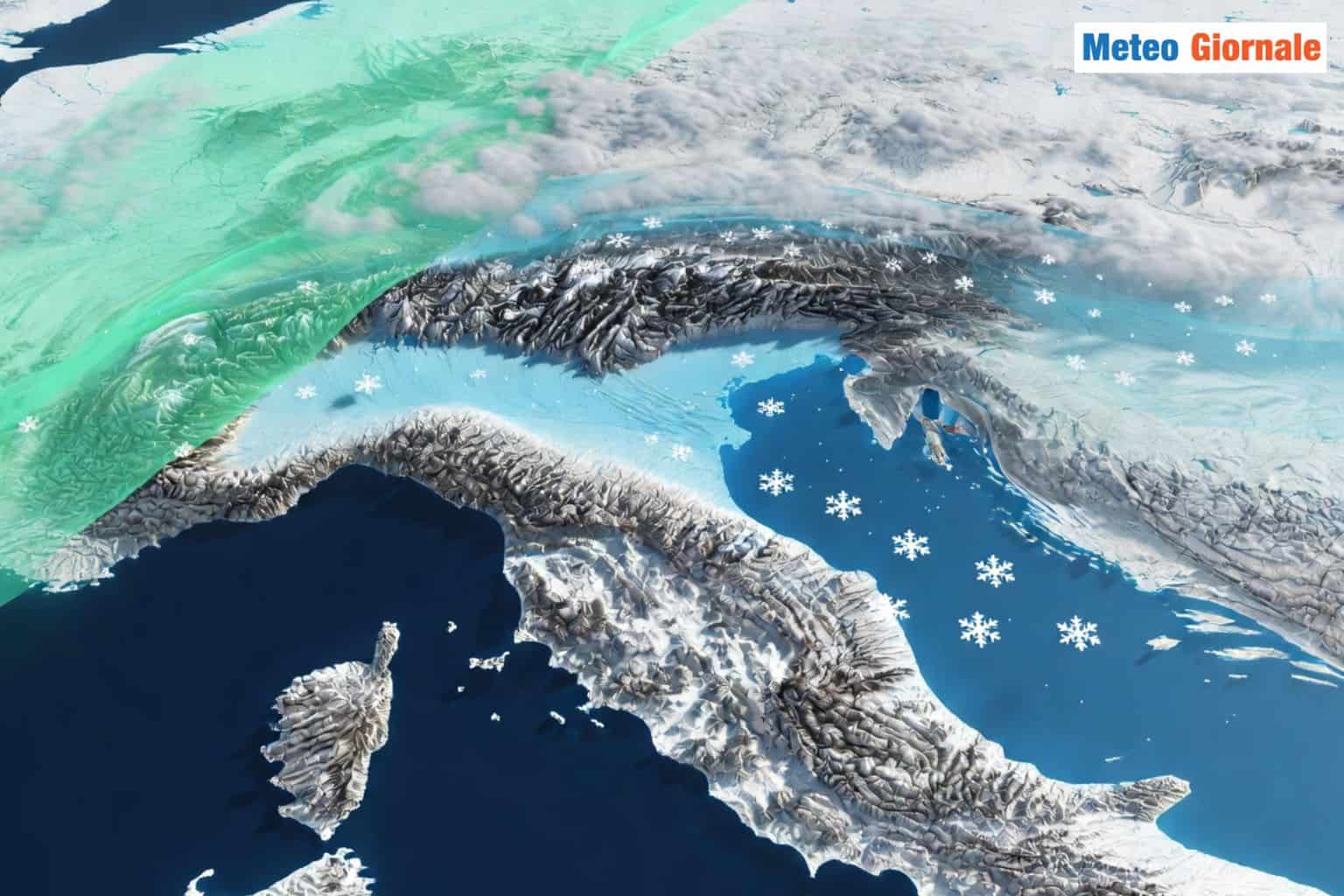 Valle Padana, la neve fitta, le condizioni ideali tanto attese