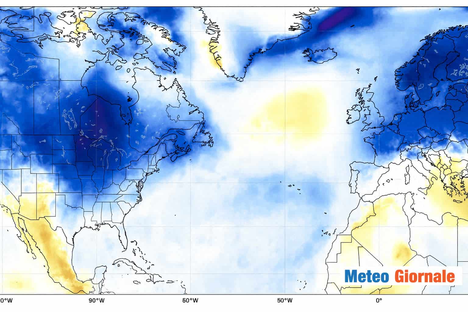 La Niña: maggior rischio di gelo tra Europa, Italia. Dati del Centro Meteo Europeo
