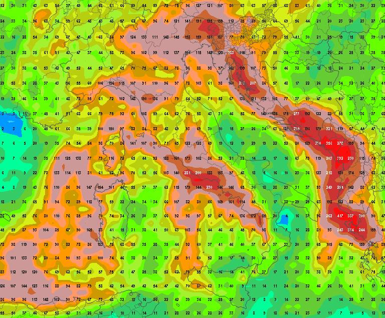 piogge totali