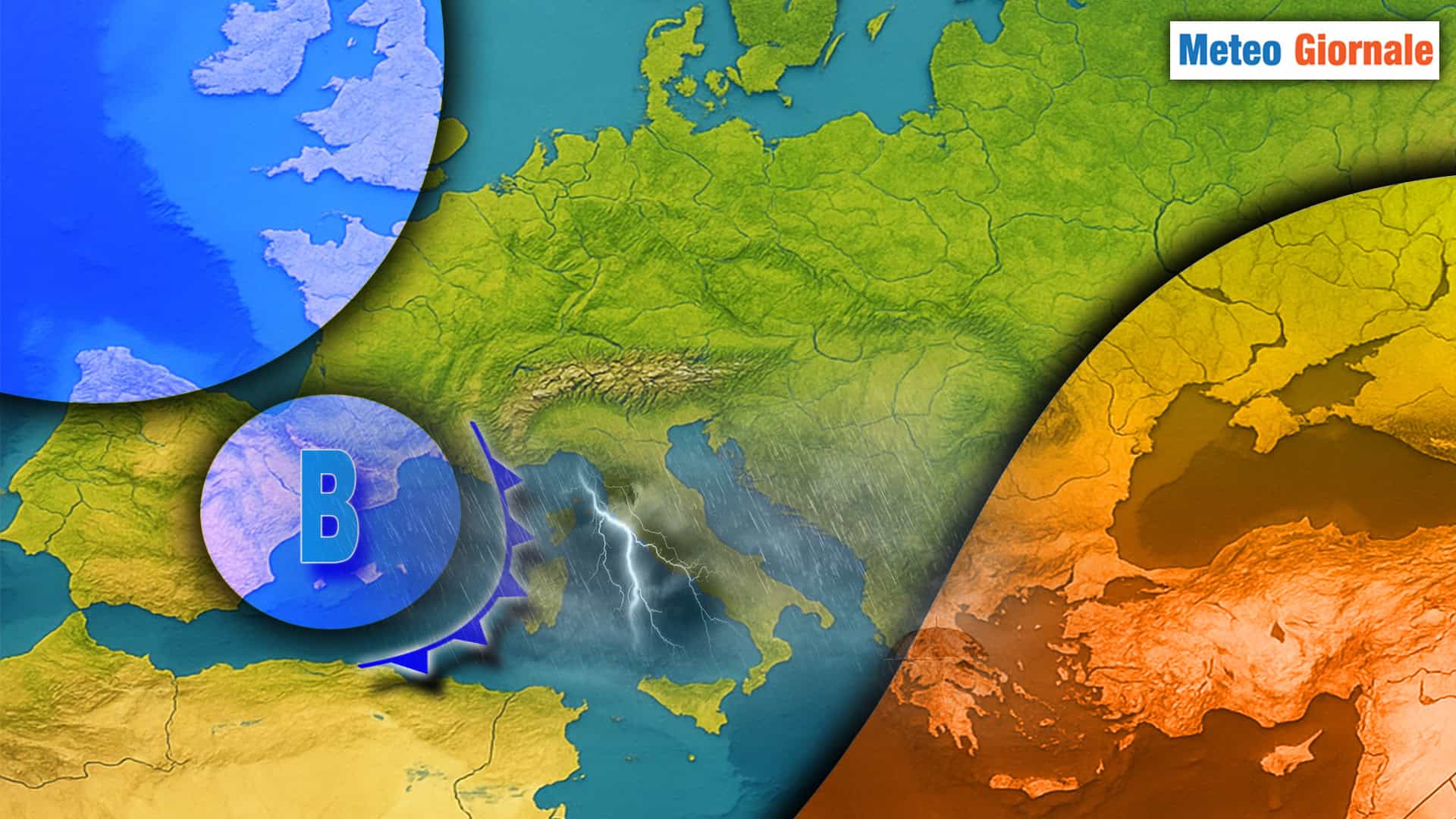 Meteo: Tornano forti piogge, Temporali e Neve