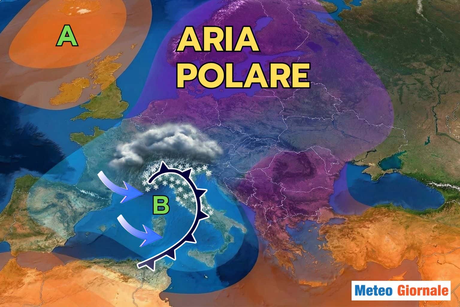 Neve verso Italia: sull’Europa arriva aria da freezer, Vortice Polare in movimento
