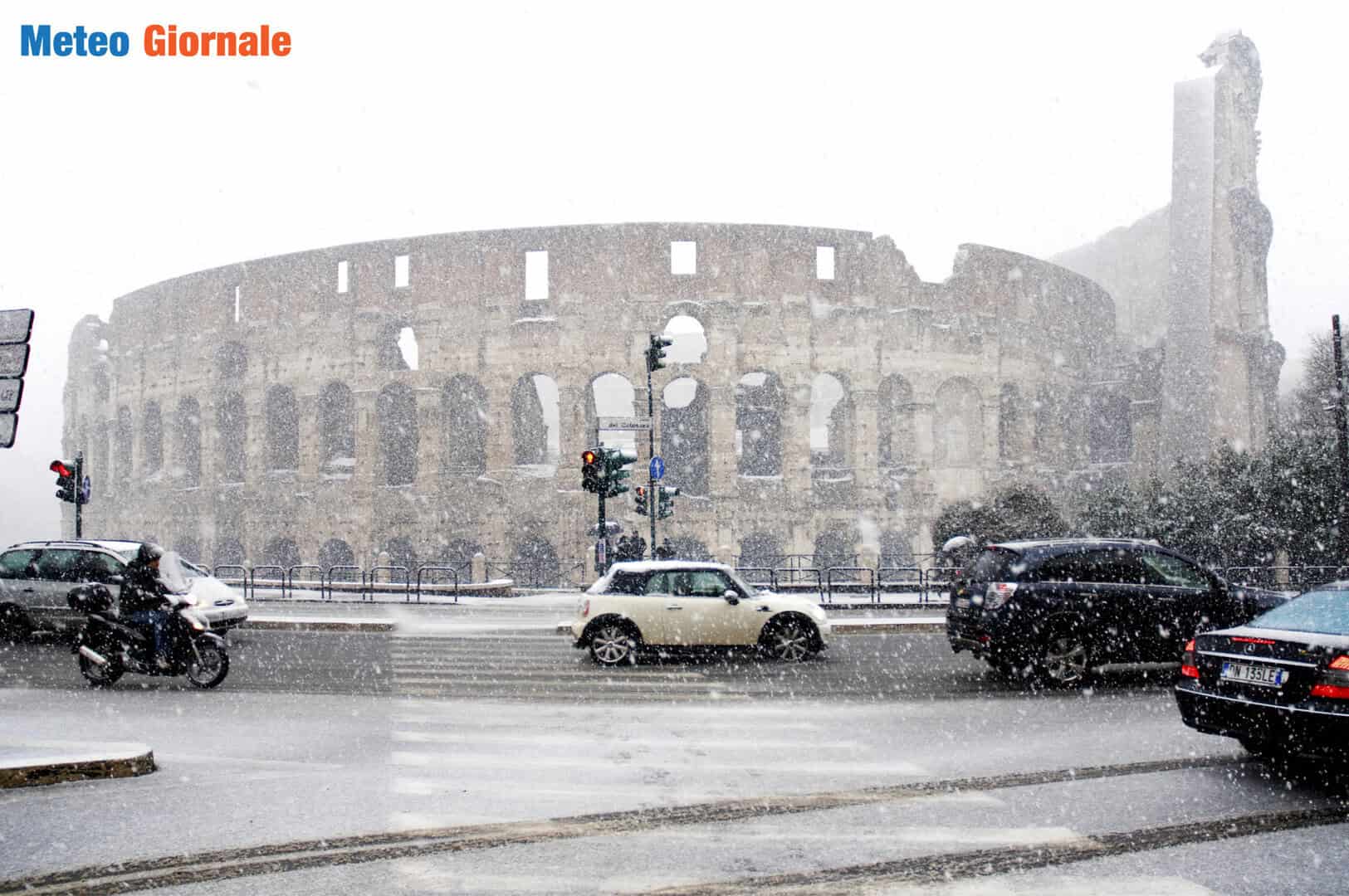 Neve dal mare a Roma