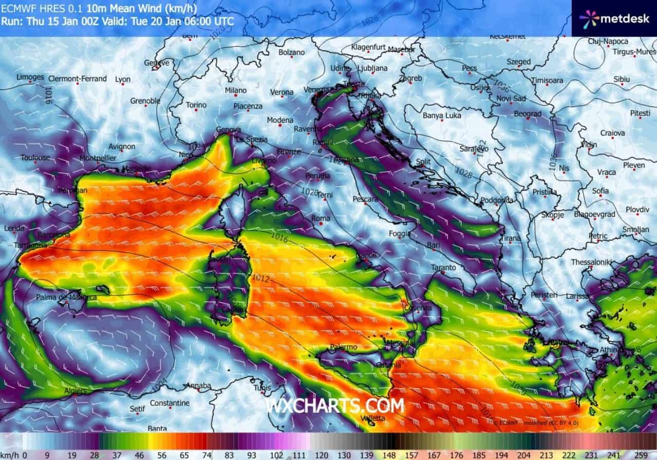 72 ore svolta meteo ciclone mediterraneo sud