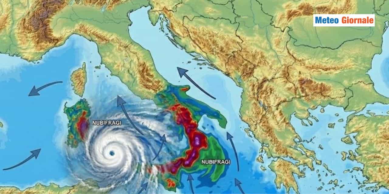 Ciclone nordafricano, 400 mm di pioggia entro Mercoledì