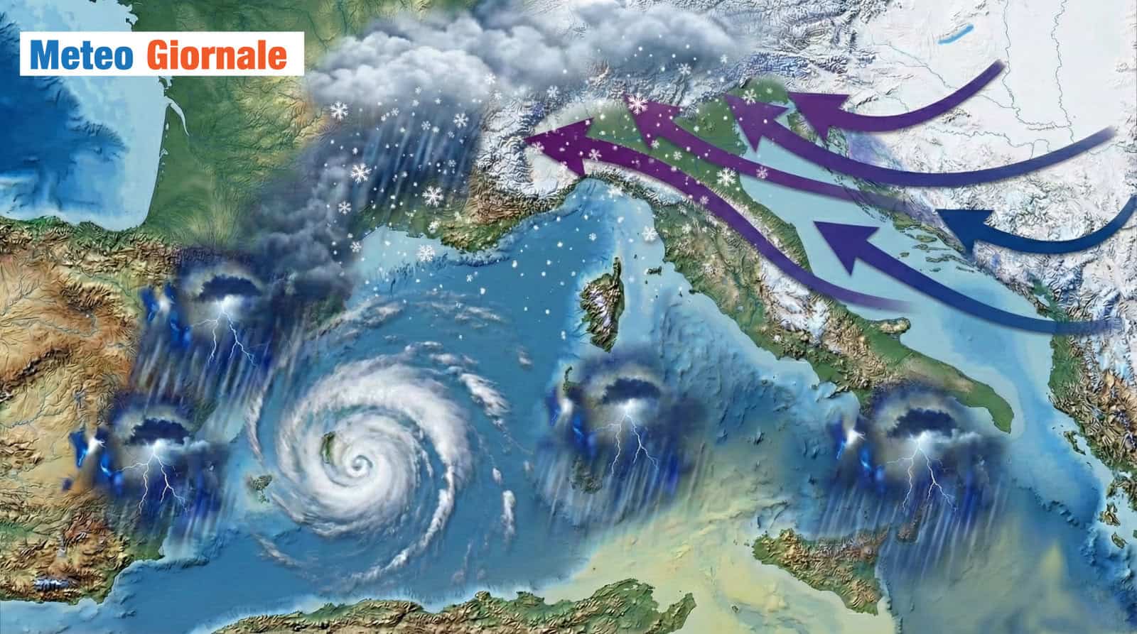Da Lunedì 19: nubifragi e 2 metri di neve. Bolla gelida verso Italia. Ma che succede?