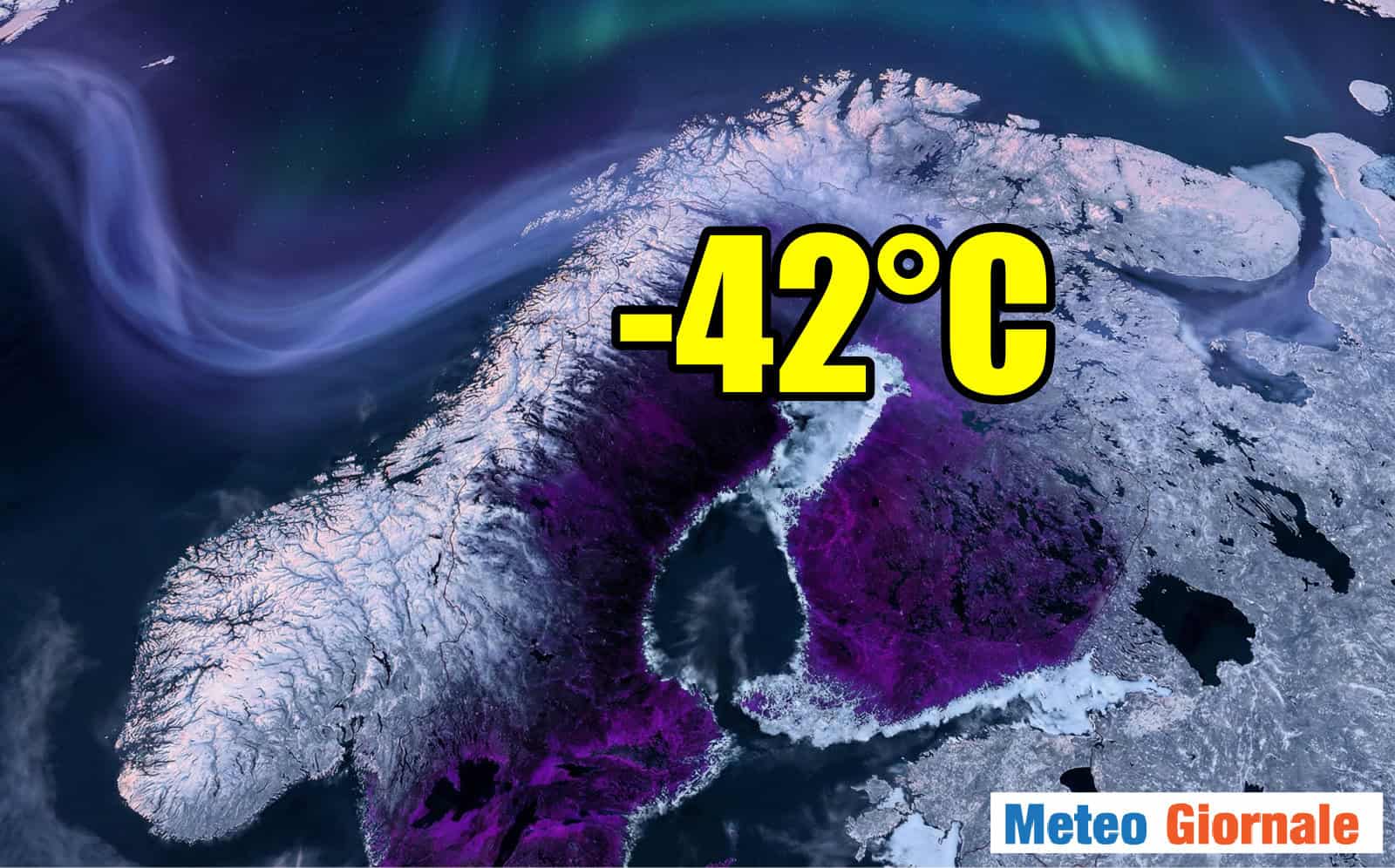 Scandinavia nel freezer: punte di -42°C tra Finlandia e Norvegia